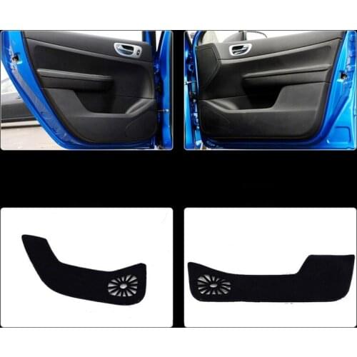4pcs Fabric Door Protection Mats Anti-kick Decorative Pads For Peugeot 307