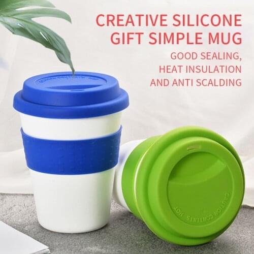 400ML Silicone Coffee Cup Portable Water Cup Multifunction Travel Wide Mouth Mugs Coffee Mug Leakproof Drinking Mugs For Office