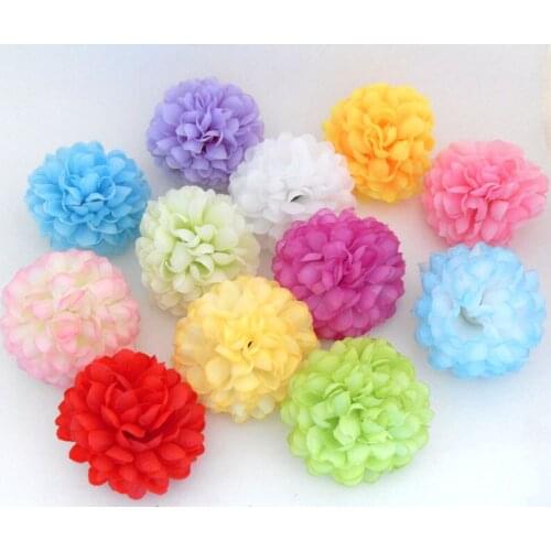 5/30/100 pieces / lot Artificial Chrysanthemum Silk Flowers Heads for wedding decoration diy wreath wall scrapbook gift box C88