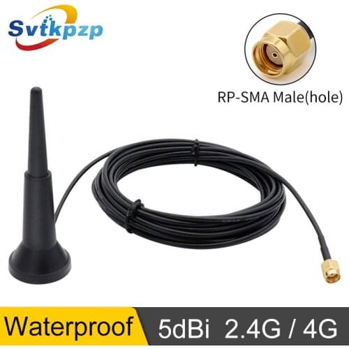 5dBi High Gain MIMO 4G Antenna WIFI Signal Booster Amplifier Modem Directional Network 2.4ghz Antenna with RP-SMA Male Cable 5M