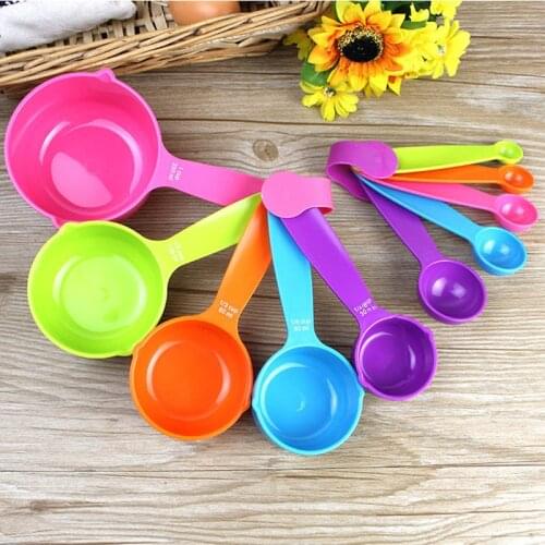 5Pcs/Set Kitchen Measuring Spoons Colorful Plastic Baking Measuring Spoons Sugar Cake Baking Spoon Baking Measuring Tools