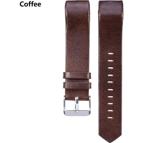 50pcs/Lot by DHL for Fitbit Charge 2 Genuine Leather Replacement Watchband Strap Buckle Adjustable Wrist Band 10 Colors