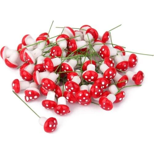 8 Color CHOOSE 100 pieces Miniature Foam Mushroom Figurine Terrarium Bonsai