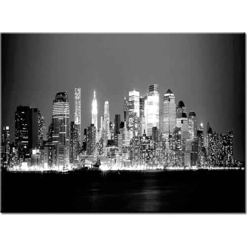 Diamond mosaic City Night Full Square Round Diamond embroidery Cross stitch Diy 5D Diamond painting Scenery black whiteZP-3170