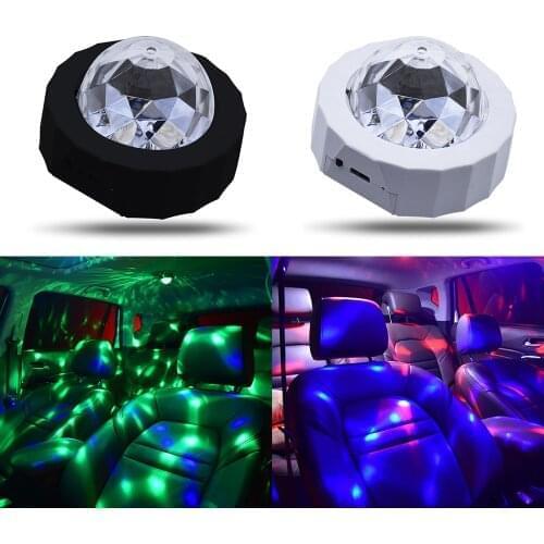 Auto Roof Starry LED RGB Ambient Light Multi-color Car Interior Stage Light Rhythm Flash Portable Colorful Decorative Car Kit