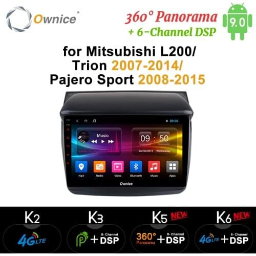 Ownice 360 Panorama 2Din Car Radio Octa Core Android 9.0 GPS Navi for Mitsubishi L200 / Trion 2007-2014 / Pajero Sport 2008-2015