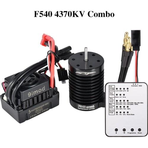 4370KV Brushless Waterproof Motor 3.175mm 60A ESC And LED Program Card For 1/10 RC Drift Car accessories Racing Off-road Truck
