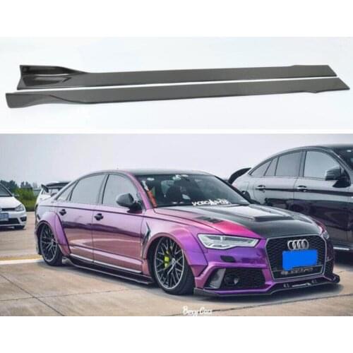 CARBON FIBER SIDE BODY SKIRTS KIT LIP COVER FOR Audi SLINE A3 S3 RS3 A4 S4 RS4 A5 S5 RS5 B8 B9 A6 S6 RS6 C7 C8 A7 S7 RS7 A8 S8