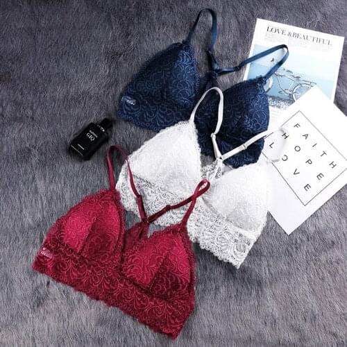 Women Lace Sexy Lingerie Wireless Bra For Padded Push Up Bralette Female Brassiere Summer Soft Backless Fashion bras Underwear