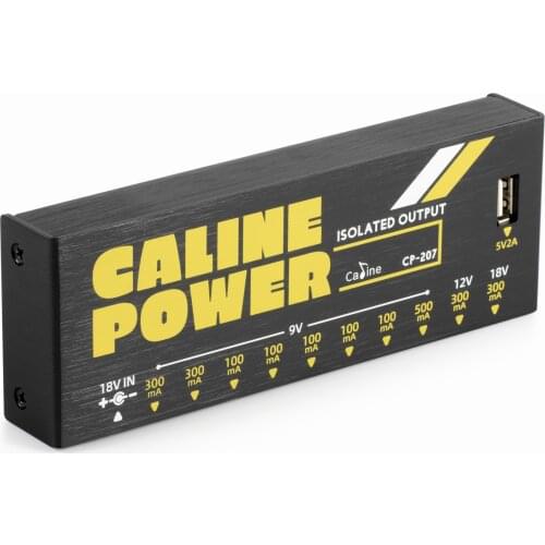 Caline CP-207 Isolated Power Supply 10 Outputs With USB Port 5V 2A Pedal Power Supply 18V Isolated Power Adapter