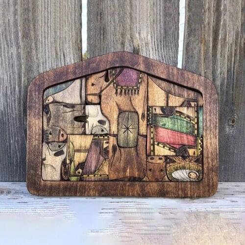 Wooden Jesus Puzzles Nativity Puzzle with Wood Burned Design Home Decoration Accessories For Kids Adult Hogard