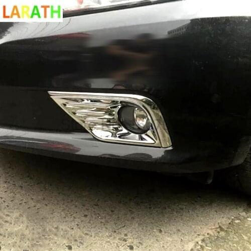 For Nissan TEANA 2016 2pcs Car Chrome Front Fog Light Lamp Shade Bezel Cover Molding Trim Protective Auto Accessories