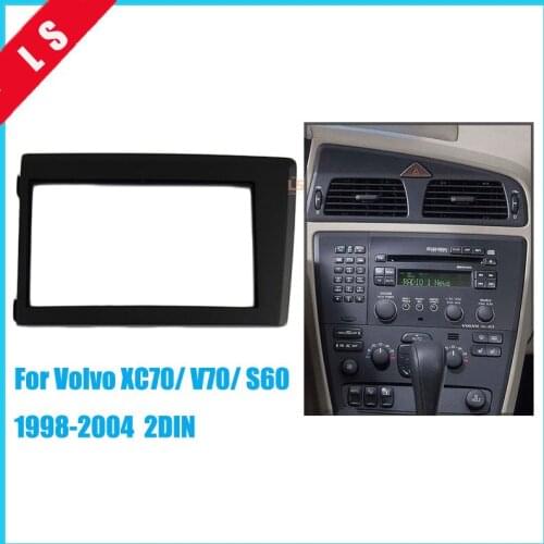 Double 2Din Car Radio Fascia for 1998 1999 2000 2001 2002-2004 Volvo XC70 V70 S60 Stereo Plate Trim Kit Frame Panel Dash CD 2 di