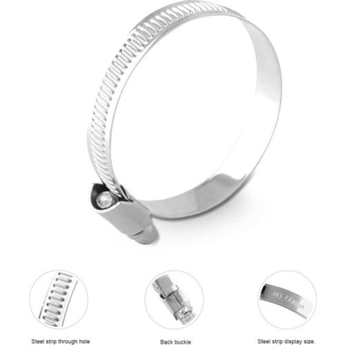 Evil energy 1pcs Stainless Steel 201 Pipe Clamps Fuel Hose Pipe Clamps Worm Gear Clip Clamp Hose Hoop Pipe Clamp