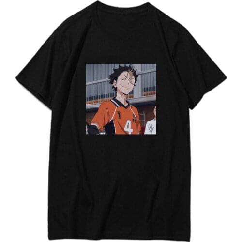 Mens Haikyuu Anime T Shirts Short Sleeve Tshirt Unique Harajuku T shirt Graphic Yu Nishinoya Haikyu Streetwear Men clothing