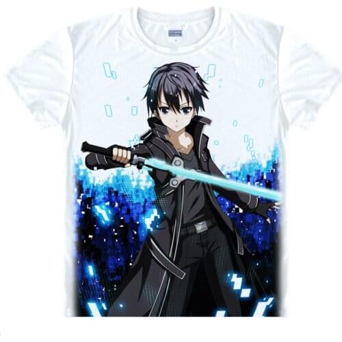 Sword Art Online T-shirts kawaii Japanese Anime tshirt Manga Shirt Cute Cartoon Kirito Kazuto Cosplay shirts 37161946984 tee 176