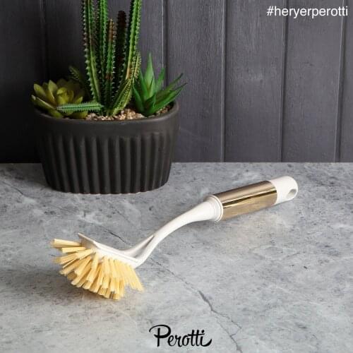 GOOD QUALITY METAL GOLD STEMMED DISH BRUSH