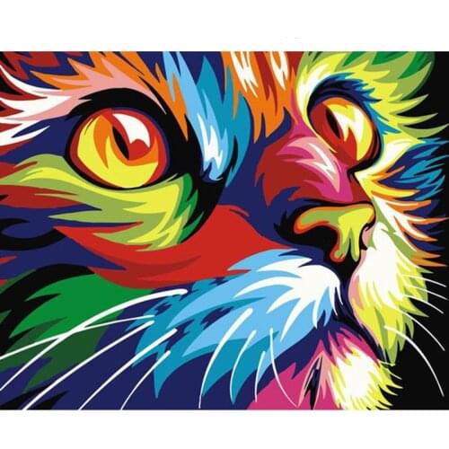 Painting By Numbers DIY Dropshipping 40x50 50x65cm Painted prayer cats Animal Handmade Gift For Adult Unique Gift Home Decor