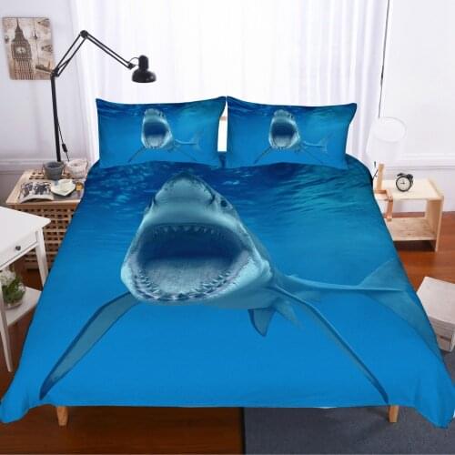 3D Duvet Cover Pillowcases Bedding Set Au Queen King Size Bedroom Dropshipping Gifts for Childrens Cartoon Animal sharks