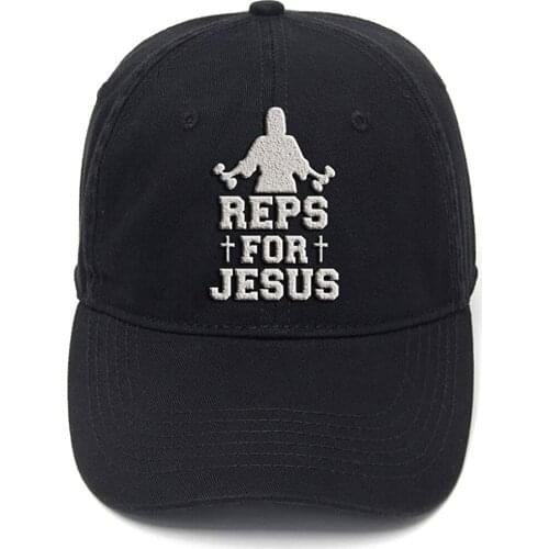 Lyprerazy Reps for Jesus Washed Cotton Adjustable Men Women Unisex Hip Hop Cool Flock Printing Baseball Cap
