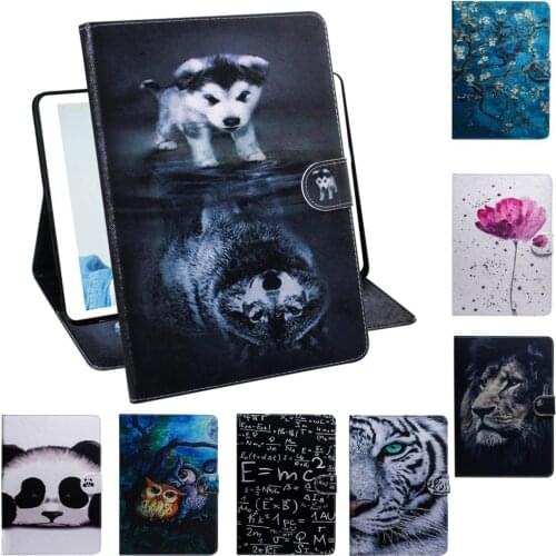 M5 Lite 10.1 inch case Panda lion tiger PU Leather Cover Stand Case For Huawei Mediapad M5 lite 10 BAH2-W19/L09/W09 10,1 "Tablet