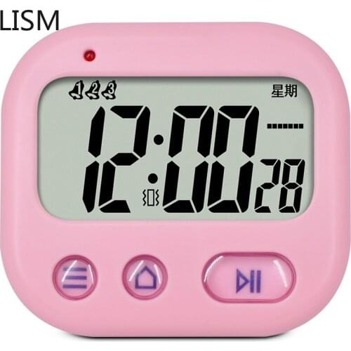Small Digital Alarm Clock Cute for Kids Bedroom Mute Creative Alarm Clock White Radio Multifunctional Table Board Modern Clock