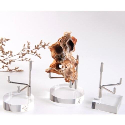 Metal Bracket Acrylic Base Mineral Display Stand Holder for Crystal Minerals Ores Agate Rocks Stones Collectibles Home Decor