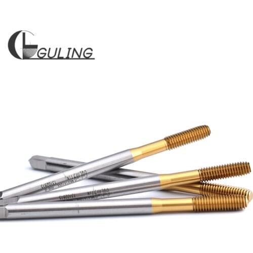 GULING HSS-E forming tap long shank with TIN coating thread overall length 100mm Metric machine tap M1.6 M2 M2.5 M3 M4 M5 M6