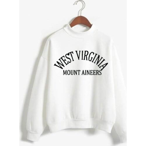 New Style for Autumn and Winter Candy-Colored Couples West Virginia Printed Pattern All-match Cool Mid-Collar