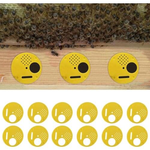 New Yellow Plastic Beehive Beekeepers Bee Hive Nuc Box Entrance Gates Beekeeping Equipment 12 Pcs/set