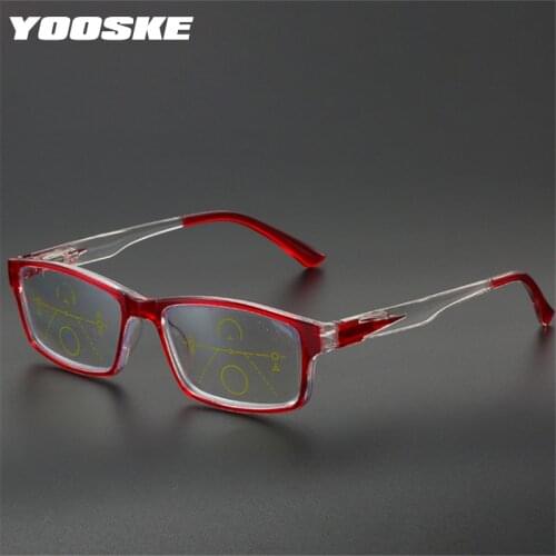 YOOSKE Anti-blue light Reading Glasses Men Progressive Multifocal Presbyopic Glasses Women Near Far Sight Diopter +1.5 2.0 2.5