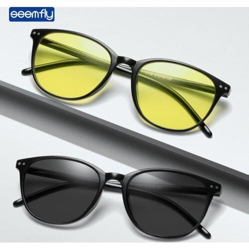 Seemfly Ultralight Men Driving Glasses Women Driver Goggles For High Beam Protection Color Changing Night Vision Lens Spectacles