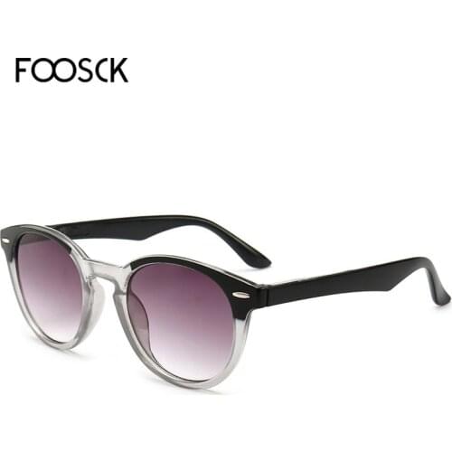 FOOSCK Fashion Round Womens Sunglasses Gradient Lens Sun Reading Glasses Men Presbyopic Eyewear With Diopters +1.0 +1.5 +2.0