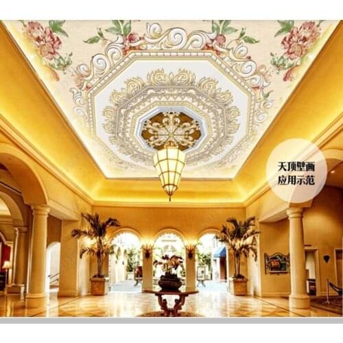 Papel de parede European style pattern relief gypsum ceiling 3d wallpaper,living room tv wall bedroom mural home decoration