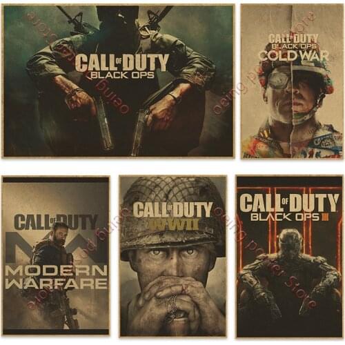 Famous Game poster call of duty Kraft Paper Poster Bar Cafe Room painting decoration for Vintage Comics Wall Art home posters