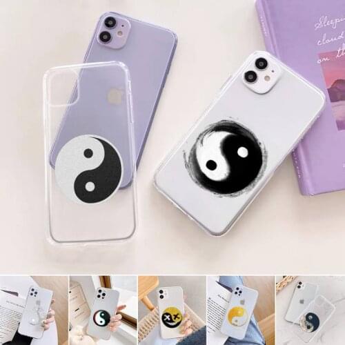 Eight Diagrams Taiji Yin Yang Phone Case Transparent for iPhone 11 12 6 7 8 Pro X XS Max XR Plus Silicone Soft TPU Clear coque