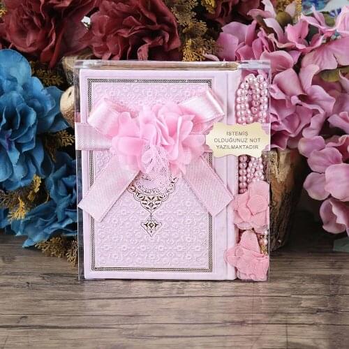 Pink Bag Boy Thermo Leather Quran, Rose Rosary Set FREE SHİPPİNG