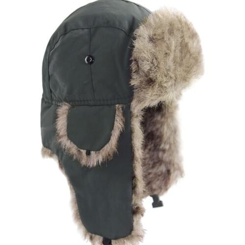 Men Women Russian Hat Trapper hot Pilot hat fox fur russian winter hat warm luxury ears bomb faux leather free cargo