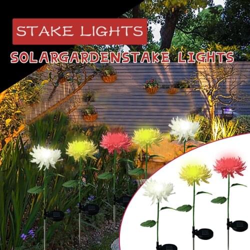 Led Solar 3type Flowers Outdoor Garden Powered Light Landscape Home Waterproof Night Flower Yard Lawn Lamp Outdoor #G2