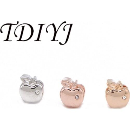 TDIYJ 8MM Apple Slide Charms Fit For Stainless Steel Mesh Bracelets Children Women Jewelry 12Pcs/lot