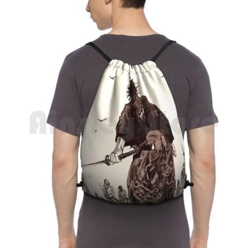 Vagabond-/ Ronin Free For All Backpack Drawstring Bags Gym Bag Waterproof Vagabond Anime Manga Sword Fight Free For All