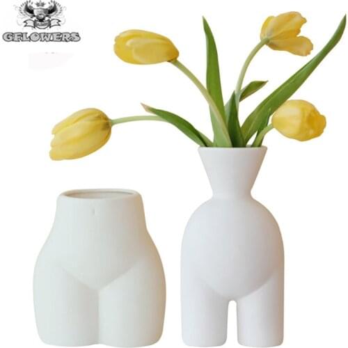 GELOWERS Creativity human vase ceramic bare butt handicraft furniture handmade modern home decor flower arrangement flower pots