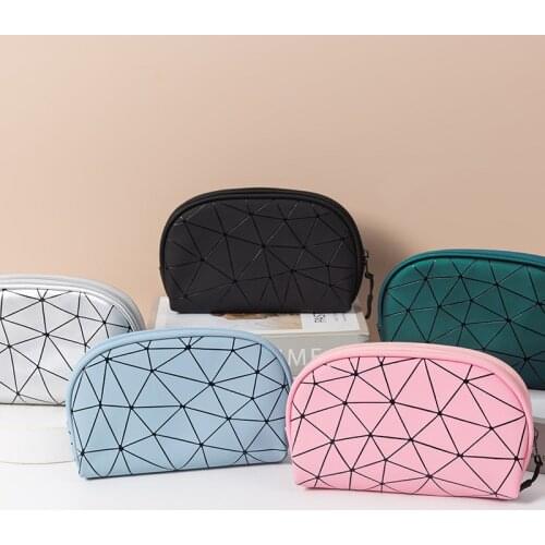 Waterproof Make Up Case Storage Pouch Rhombus Semicircle Cosmetic Bag Women Makeup Bags Travel Organizer Beauty Toiletry Neceser