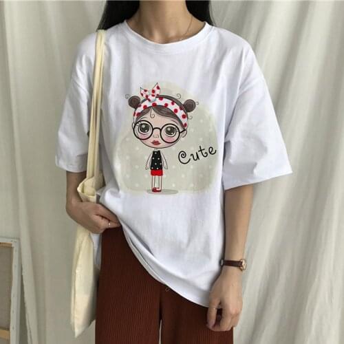 T Shirt Women Summer Graphic Streetwear Tshirt Korean Style Clothes Female T-shirt Top Tees White Tops 2021 New Arrival