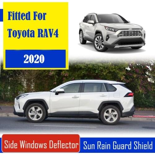 1 Set Chrome Side Vent Sun Shade Window Visors Rain Guard Deflectors For Toyota RAV4 2020