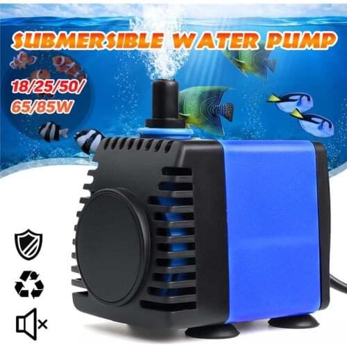 18W 25W 50W 65W 85W Ultra-Quiet Submersible Water Fountain Pump Filter Fish Pond Aquarium Water Pump Tank Fountain 220V US Plug