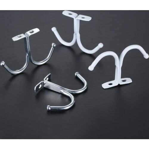 2pcs Ceiling Prong Hooks Double Head Hanger BeadEnd Wall Mount Cabinet Solid Alloy Home Storage Kitchen Bathroom Organizer 55mm