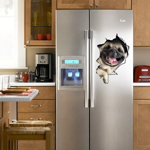 Cute 3D Puppy Dog Removable Wall Sticker PVC Mural Art Decal Bathroom Refrigerator Toilet Stickers Home Decor