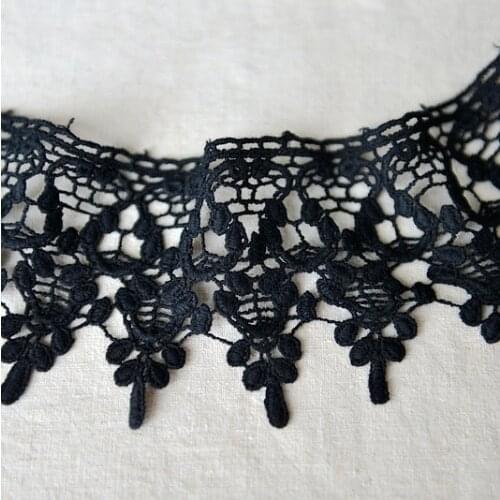 4meter/lot 6.5cm wide Black Embroidered Lace Trims Hollow Out Lace Ribbon Black DIY Sewing Garment Material Z754