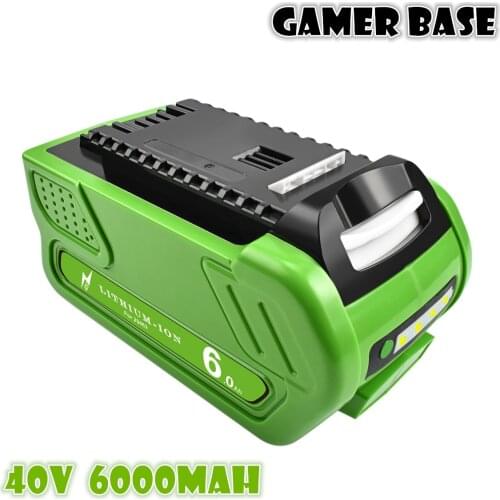 6000mAh 40V 6.0Ah Rechargeable Replacement Battery For Creabest 200W GreenWorks G-MAX GMAX 29462 29472 22272 Battery 29717